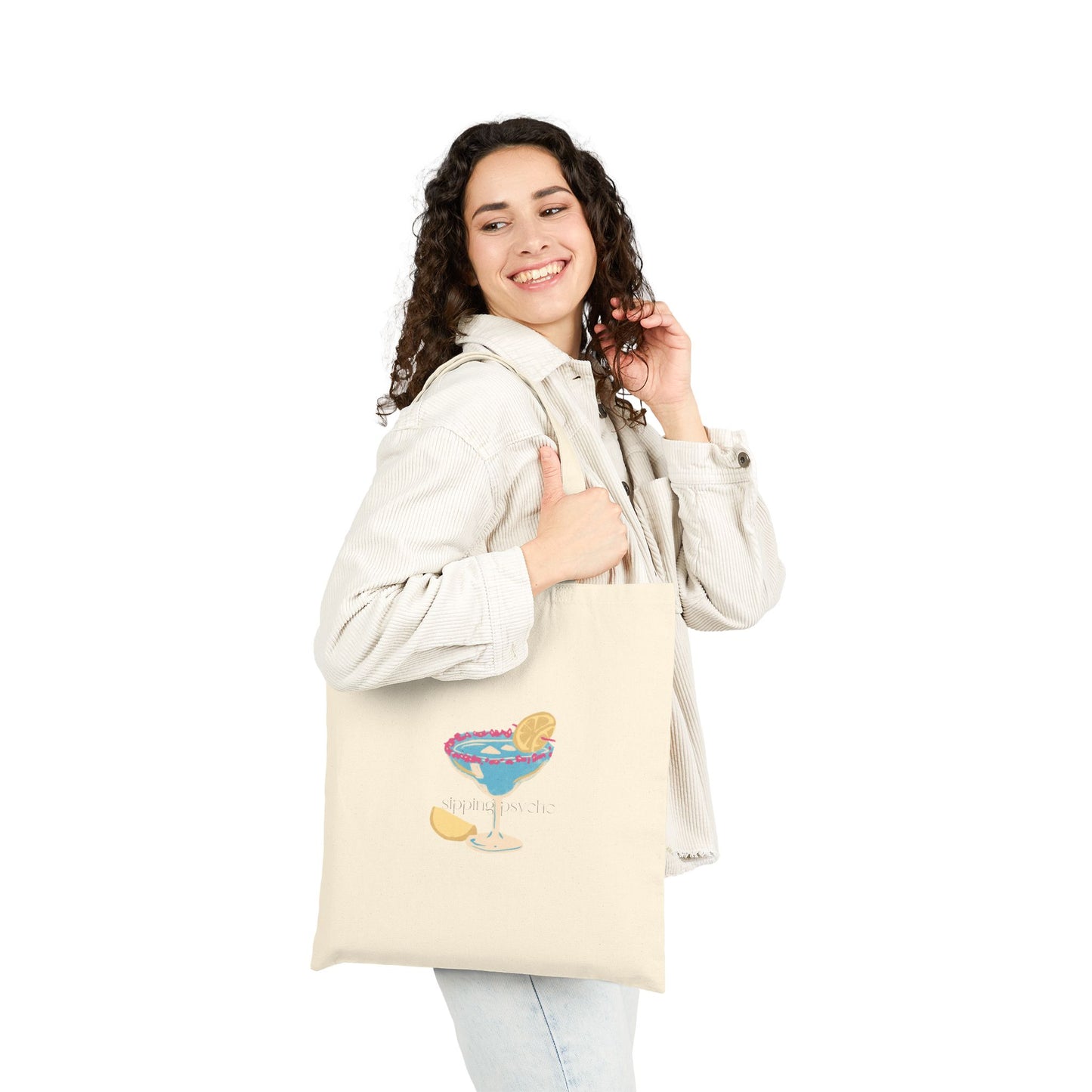 "sipping psycho" tote
